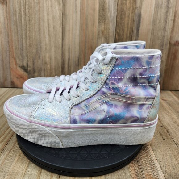 Womens Vans Sk8 Hi size 8.5 Butterfly Dreams Athletic Canvas Platform Shoes - Picture 3 of 8